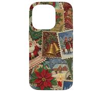 Christmas Stamps Santa Vintage Holiday Postage Nostalgic Case for iPhone 14 Pro
