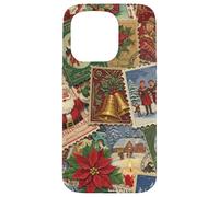 Christmas Stamps Santa Vintage Holiday Postage Nostalgic Case for iPhone 15 Pro