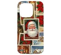 Christmas Stamps Santa Vintage Holiday Postage Nostalgic Case for iPhone 15 Pro