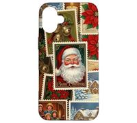 Christmas Stamps Santa Vintage Holiday Postage Nostalgic Case for iPhone 16 Plus