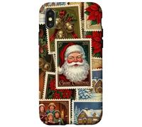 Christmas Stamps Santa Vintage Holiday Postage Nostalgic Case for iPhone X/XS