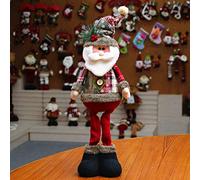 Christmas Standing Figures Xmas Santa Snowman Reindeer Plush Dolls Home Indoor Table Ornament Decorations Christmas Party Tree Hanging Decor Toy Gifts for Friends House Restaurants Office,48x18CM