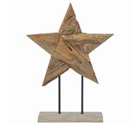 vidaXL Christmas Star Brown 43.5 X 13.5 X 59cm Solid Teak Wood, Brown