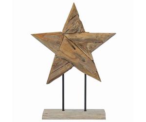 Christmas Star Brown Solid Teak Wood Decoration Decorative Figurine vidaXL