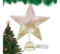Christmas Star For Christmas Tree Top - 25cm Pentagram Tree Decoration with Lights | Christmas Decorations For Table,Outdoors Winter Holiday Studio Children's Room Home Door Living Room F