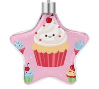 Christmas Star Ornaments - 3.7 Inch Xmas Tree Hanging Decor, Cute Cupcake Double Sided Pattern Festive Xmas Pendant, Holiday Home Party Decoration Gifts