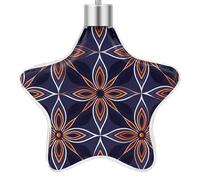 Christmas Star Ornaments - 3.7 Inch Xmas Tree Hanging Decor, Dark Blue and Brown Double Sided Pattern Festive Xmas Pendant, Holiday Home Party Decoration Gifts