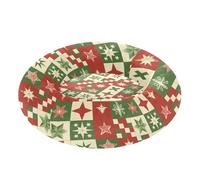 Christmas Star Plaid Green Red Pet Dog Beds Donut Cuddler fluffier Kitten Beds for Small Size Pets Sleeping