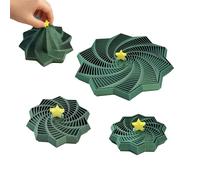 Christmas Star Radish Tower Fidget Decor, 3D Printed Spiral Decompression Star Toy with Handle, Hexagon Honeycomb Expanded Sensory Fingertip Fidget Toy, Christmas & Birthday Gifts for Teens (S+M+L)