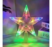 Christmas Star Tree Topper Colourful Christmas Tree Topper Star with 3 Lighting Effect,Light Up Xmas Tree Topper with 30 LED Lights Christmas Tree Decorations for Home Tree Decor,22cm
