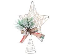 Christmas Star Tree Topper, Green Iron Ornament for Festive Decor | Reusable Fabric Accent, Delicate Bright Design, Suitable for Pine Trees, Living Rooms, Weddings and Party Displays