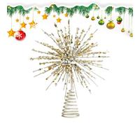 Christmas Star Trepper - LED Light Up Tree Star, 3D Starry Tree Decoration | Illuminated Holiday Trepper Christmas Tree, Battery Operated Gold Star Ornament, Elegant Christmas Tree Accent