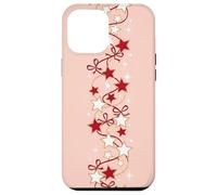 Christmas Star Vertical Garland On Soft Pastel Pink Case for iPhone 12 Pro Max