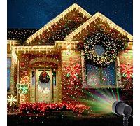 Christmas Starry Lights Projector - Red & Green Outdoor Decoration with Remote, Waterproof for Garden, Holiday Party, Halloween - New Lights Projector.