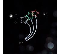 Christmas Stars Silhouette Rope Lights - Pre-Lit Acrylic Large Waving Multicolour Led Lights