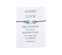 Christmas Statement Earrings Ethnic Anxiety Stone Beaded Wax Line Bracelet With Card 1PC Amethyst Stone Combination Bracelet Men's And Women's Bracelet Hand Jewelry Shovel Earrings (E, One Size)