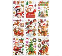 Christmas Static Stickers Snowflakes 3D PVC 20x30cm(Christmas penguin)