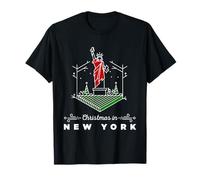 Christmas Statue Of Liberty Wearing Red In New York City T-Shirt
