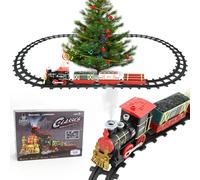 Christmas Steam Train Electric Train Set with Light Sounds Smoke Easily Assemble Train Learning Educational Toys for Boys Girls Holiday Christmas Birthday Gifts