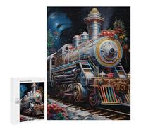 Christmas Steam Train Magic - Adult Picture Puzzle, 500 PCS, Screen-Free Activity - for A Weekend Challenge
