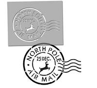 Christmas Stencil | North Pole Post Mark | Art Craft Stencil - Decorating & Painting DIY Tool - Reusable - Paint Walls, Fabric, Furniture (17x24cm)