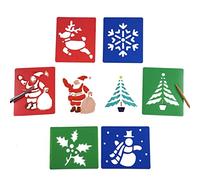 Christmas Stencil Set Reusable Plastic Xmas Templates for Festive Drawing Painting Spraying Craft Projects Pack of 6
