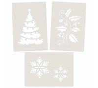 Christmas Stencil Set (Set 2) 3pc - A7 (10x7cm) Cake Decorating & Craft Stencil