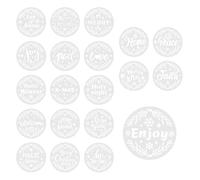 Christmas Stencils - 20 x Round Painting and Drawing Stencils Holiday Word Template | Reusable Winter Craft Design for Wood, Fabric, Porch Sign, Craft