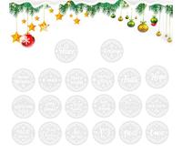 Christmas Stencils,Christmas Ornaments Stencils - 20X Round Words Drawing Painting Spray Template - Winter Stencil for Wood Fabrics Porch, Artist Craft