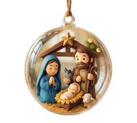 Christmas Stereoscopic Vision Birth Blessing Pendant Effect Birth Car Hanging Ornaments