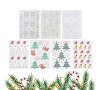 Christmas Stick On Face Jewels, 7 Sheet Sparkly Jewel Stickers, Christmas Face Body Glitter Makeup Rhinestone Sticker Decorations for Women