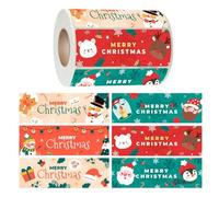 Christmas Sticker - Christmas Labels Roll Decor - Festive Decal Labels,for Party Gathering Decoration Family Wrapping Office Shipping Home