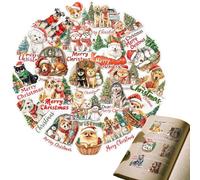 Christmas Sticker Craft | Festive Dog Theme Decals | Holiday Party Stickers,for Phone Case Scrapbook Window Indoor Outdoor Home Offices