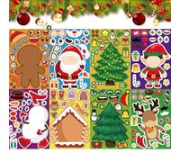 Christmas Sticker Faces for Kids - 8X Mix and Match Sticker Sheets | Holiday Stickers for Kids Ages 4+, Christmas Stickers