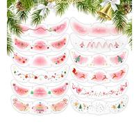 Christmas Sticker - Glitter Freckle, Festival Cheeks Glitters, 12PCs Temporary Reindeer Photo Props | Christmas Patch Decorations For Cheeks Travel Daily Photoshoot Events Party Stage Performance