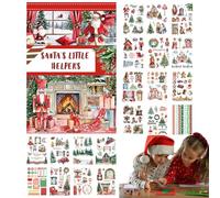 Christmas Sticker Kit, Vintage Scrapbooking Stickers, Holiday Craft Sticker Book, Scrapbooking Art Tools, Greeting Card Stickers, Photo Album Stickers, Decorative Scrapbook, Festive Sticker Collection
