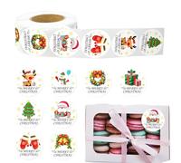 Christmas Sticker Roller - 500 Pieces Water Resistant Holiday Stickers, Christmas Decal Roll, New Year Decor for Envelopes Wall Holiday Greetings Cards Home Living Room, Festive Sticker, Multicolor
