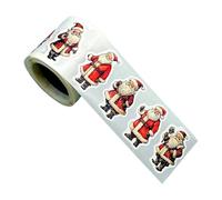 Christmas Stickers - 250 Vintage Holiday Label Roll Tags, Retro Gift Wrap Stickers for Envelopes, Cards, Boxes | Seasonal Decoration Adhesive Labels for Crafts, Scrapbooking, and Packaging