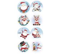 Christmas Stickers, 50 PCS Merry Christmas Round Self Adhesive Stickers for Crafts Envelope Seals Tags Cards Present Decoration, 2.5cm / 1 Inch (100)