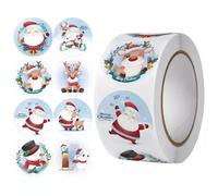 Christmas Stickers, 500 PCS Merry Christmas Round Self Adhesive Stickers for Crafts Envelope Seals Tags Cards Present Decoration, 2.5cm / 1 Inch (500)