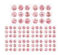 Christmas Stickers Bulk | 90X Pink Round Labels Stickers | Party Favors, Adhesive Holiday Seal Card Labels for Kids and Teens
