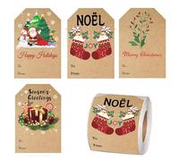 Christmas Stickers | Decorative Adhesive Label | Festive Christmas Name Labels - for Packaging Party Evening Holiday DIY Home Celebration Seasonal Family