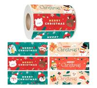 Christmas Stickers - Festive Label Roll, 300 Piece Sticker Set, Colourful Holiday Adhesive Stickers with Environmentally Friendly Cartoon Design, Decorative Gift Box Sealing Labels for Part