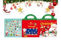 Christmas Stickers for Children - Portable Activities and Crafts Party Supplies - Game Set with 3D Christmas Theme Stickers | For Nursery and Kindergarten Boys Children Small Winter Holidays