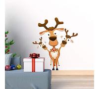 Christmas Stickers | Funny Reindeer Stickers - Christmas Party Wall Decoration | 60 x 50 cm