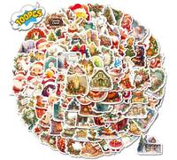 Christmas Stickers - Holiday Adhesive Decals, Personal Items Embellishments, 100 Piece Assortment Collection, Easy Attachment & Assorted Sizing, Seasonal Ornamentation for Customization
