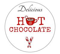 Christmas Stickers Hot Chocolate Craft Business School Fair (2 x Round 140mm Giant)