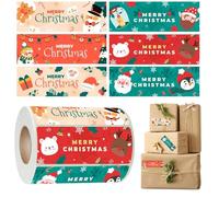Christmas Stickers Roll, Christmas Labels Roll Decor, Adhesive Decal Labels, for Party Gathering Decoration Family Wrapping Office Shipping Home
