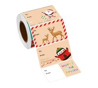 Christmas Stickers Roll - Decorative Label Set of 500 Self-Adhesive Christmas Stickers Assorted Cartoon Art Designs | Christmas Wrapping Paper, Envelope Tag, Scrapbook, B