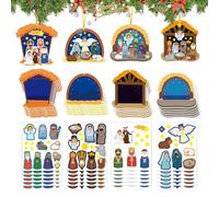 Christmas Stickers - With Stickers, Festive Pendant - Nativity Card Ornament Set | For Kids, Teens, Holiday, Birthday, Tree, Wall, Window, Door, Home, Classroom